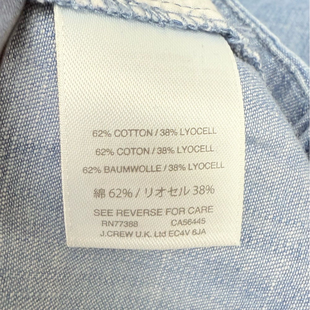 J. Crew Wide-Leg Pull-On Cropped Chambray Pants Nautical Preppy Travel - Picture 8 of 9
